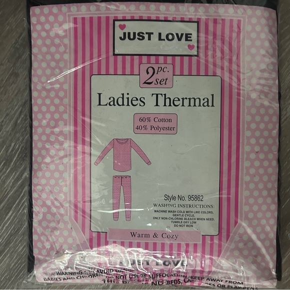 Just Love Women's Thermal Underwear Pajamas - Long Johns - Picture 7 of 7